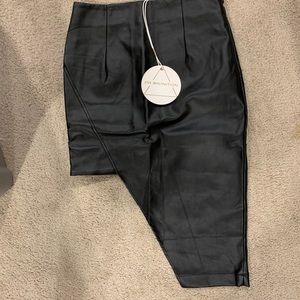 Pleather asymmetrical mini skirt